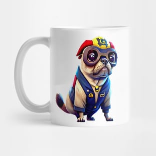 Childish Pug in Pirate Hat - Cute and Playful Dog with Pirate Costume Mug